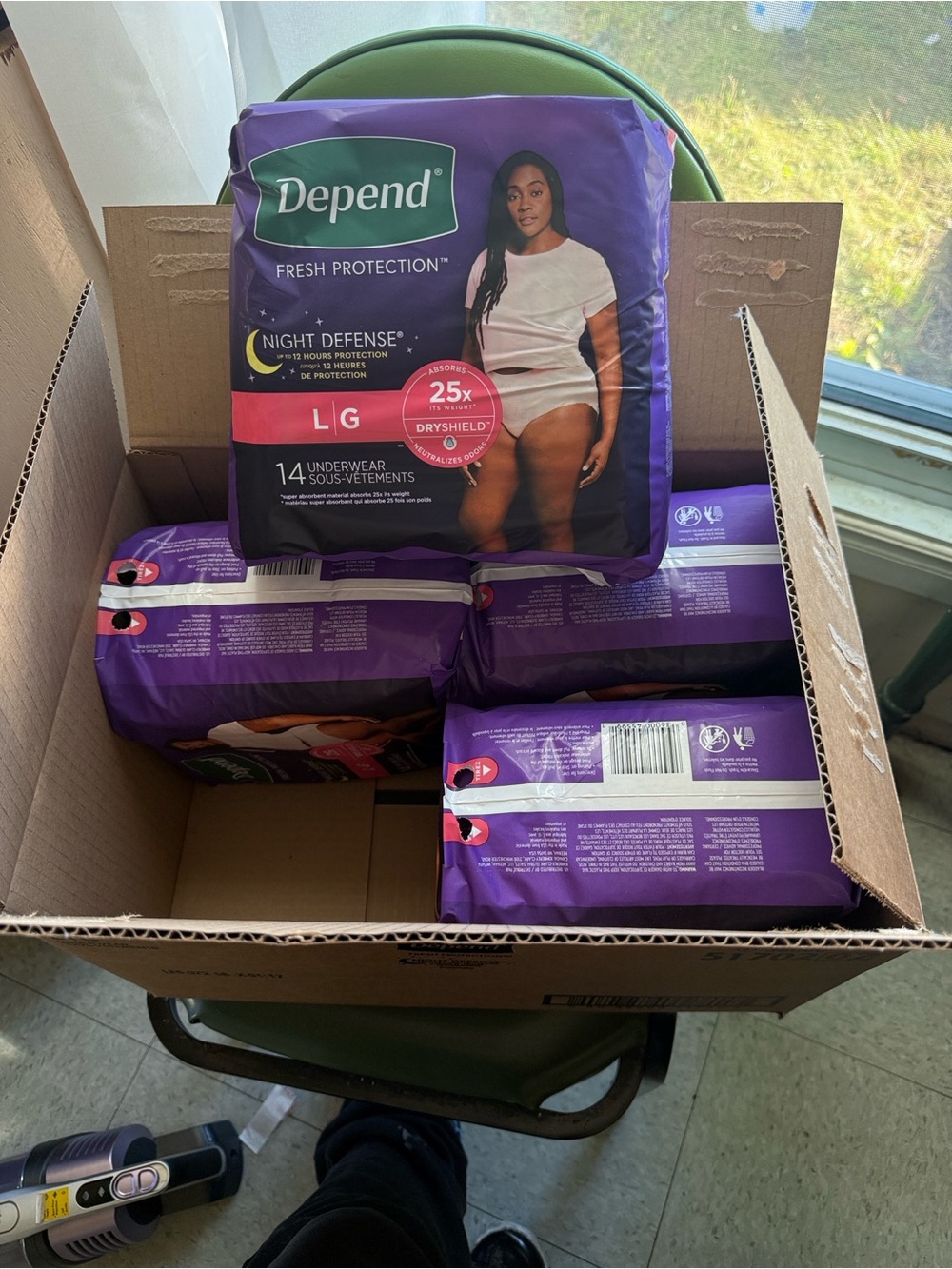 Women's depend Night Defense adult dipers - Large 4 pack of 14s